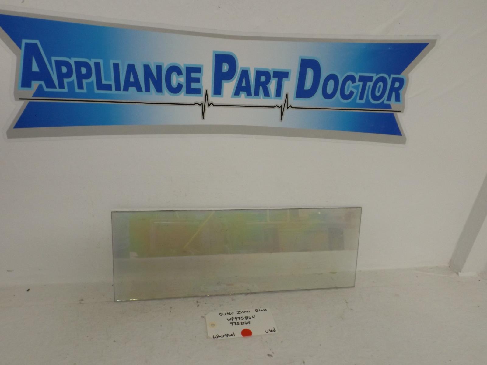 Whirlpool Stove WP9758164 9758164 Outer Inner Glass Used Whirlpool Stove WP9758164 9758164 Outer Inner Glass Used